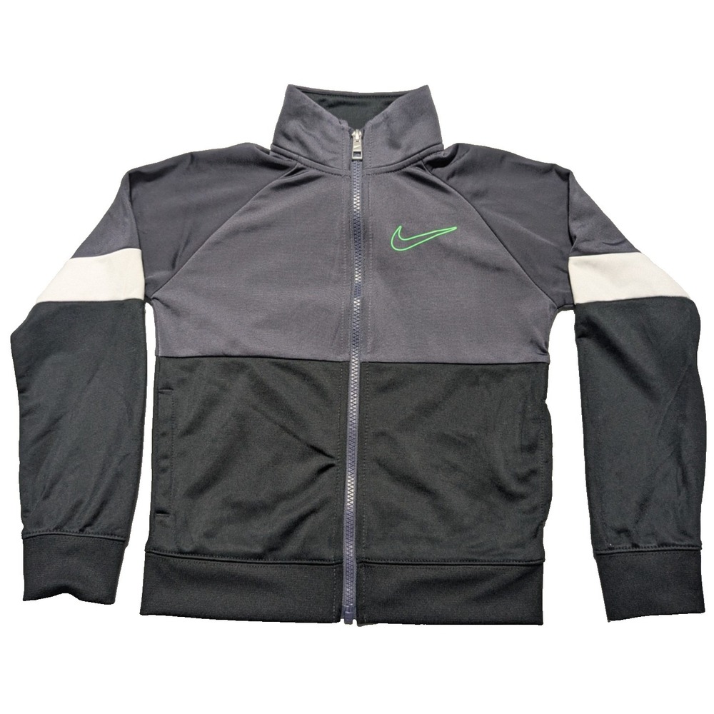 NIKE Gray Colorblock Full Zip Track Jacket - Boys‎ 7 Large